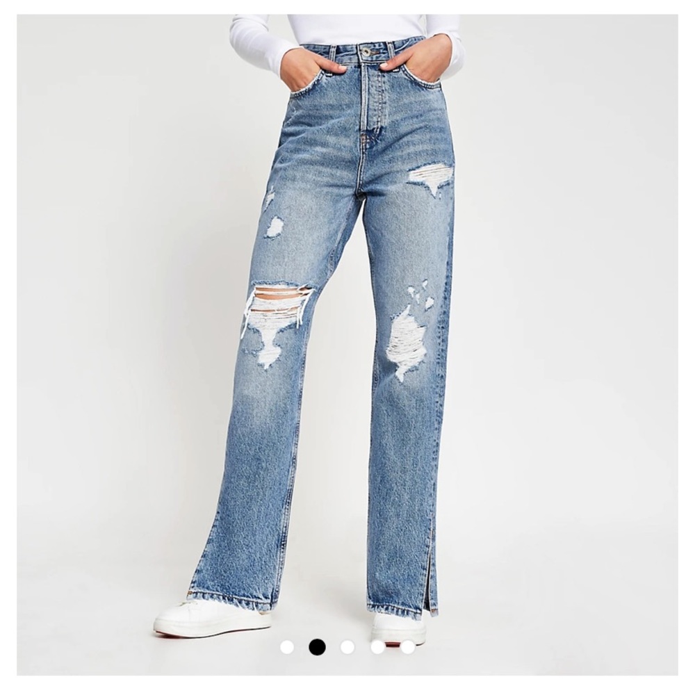 River Island Distressed Cropped Jeans